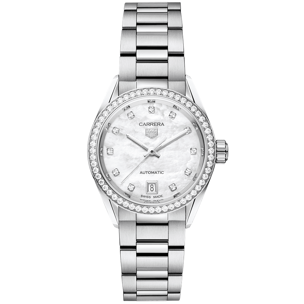 Carrera Date 29mm Diamond Dial & Bezel Ladies Bracelet Watch