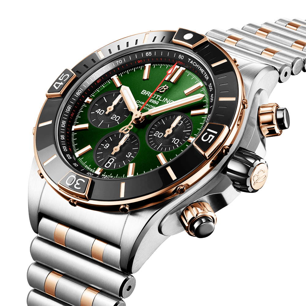 Super Chronomat 44mm Two-Tone Green Dial Men's Automatic Watch