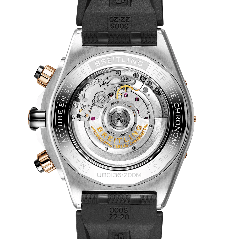 Super Chronomat 44mm Two-Tone Black Dial & Ceramic Bezel Men's Strap Watch