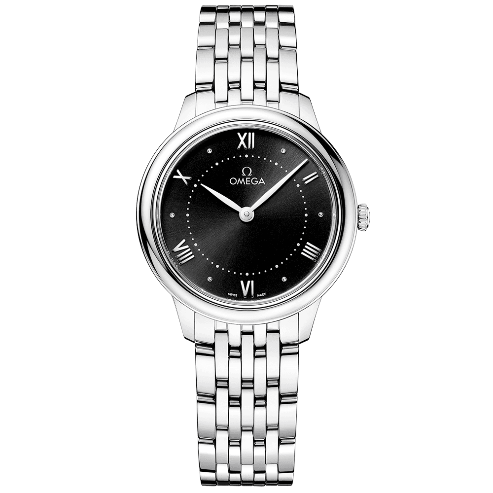 De Ville Prestige 30mm Black Dial Ladies Bracelet Watch