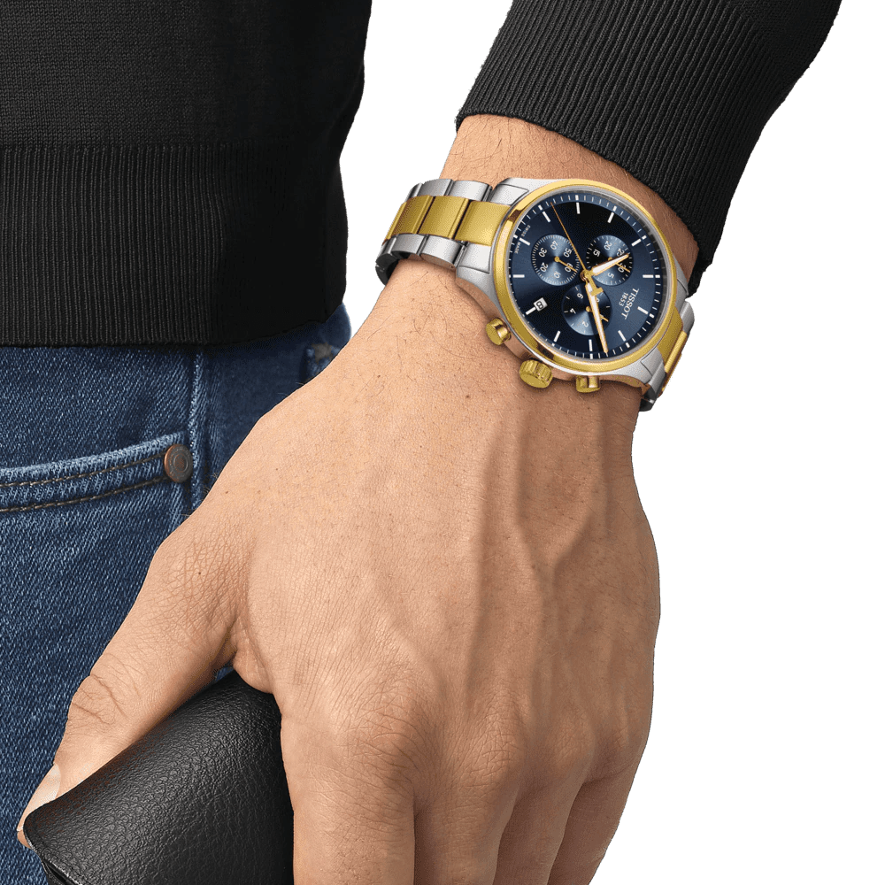 Chrono XL Steel and Yellow Gold PVD Bracelet Watch