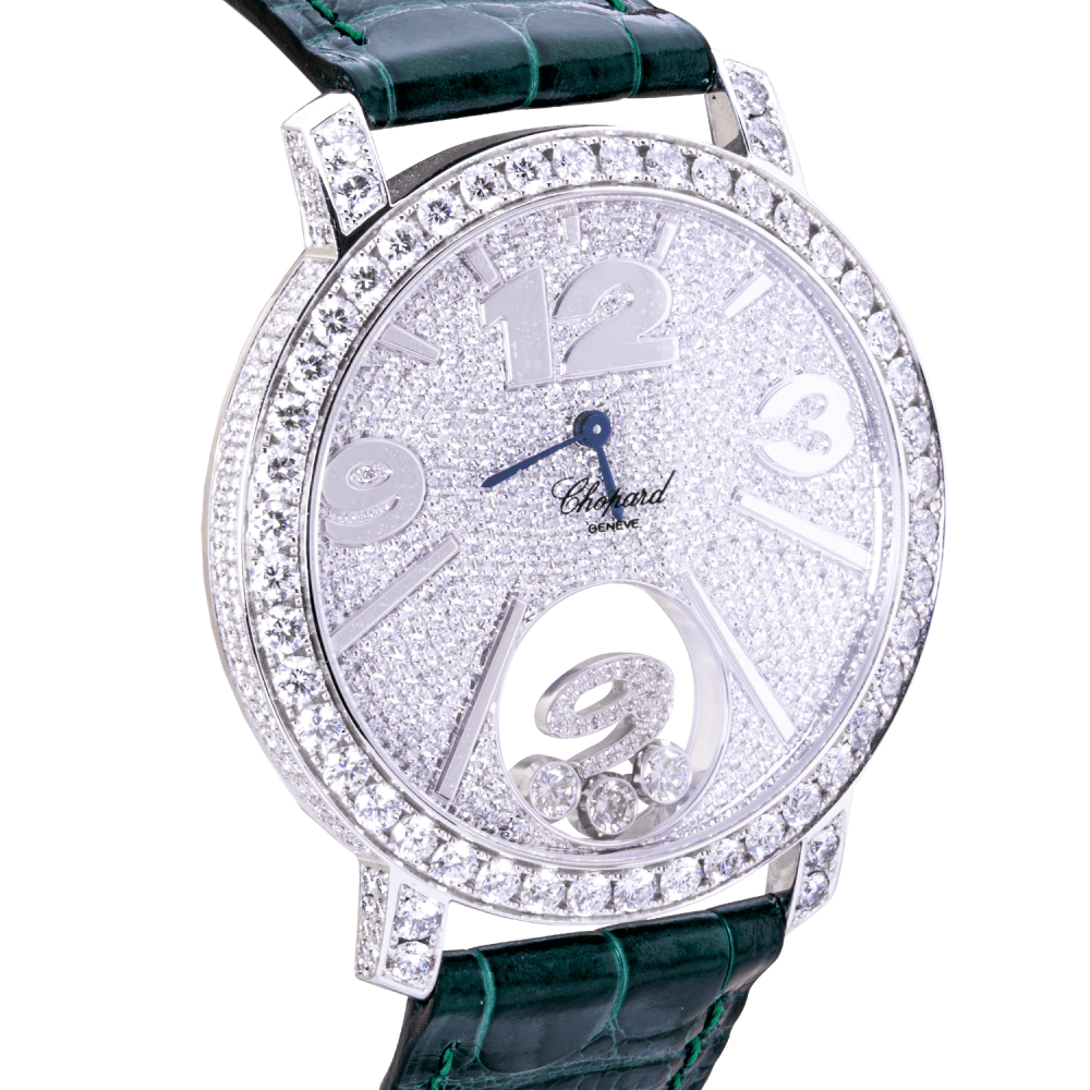 Chopard Happy Diamonds 40mm 18ct White Gold Diamond Dial & Bezel Strap Watch