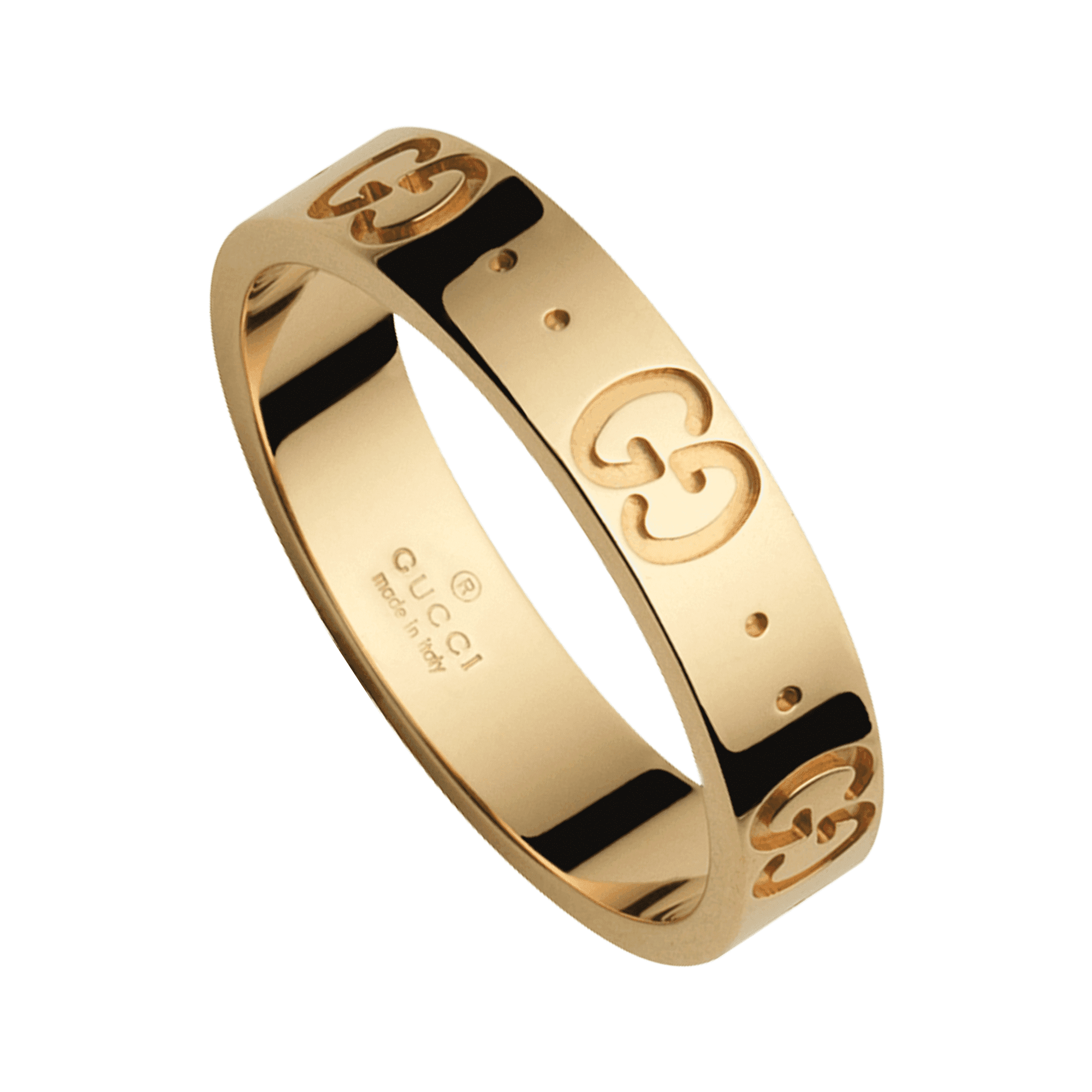 Icon 18ct Yellow Gold Open GG Motif 4mm Ring