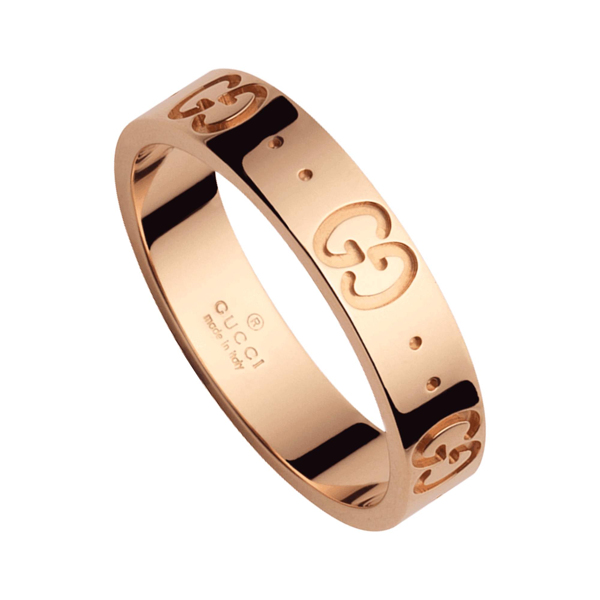 Icon 18ct Rose Gold Open GG Motif 4mm Ring