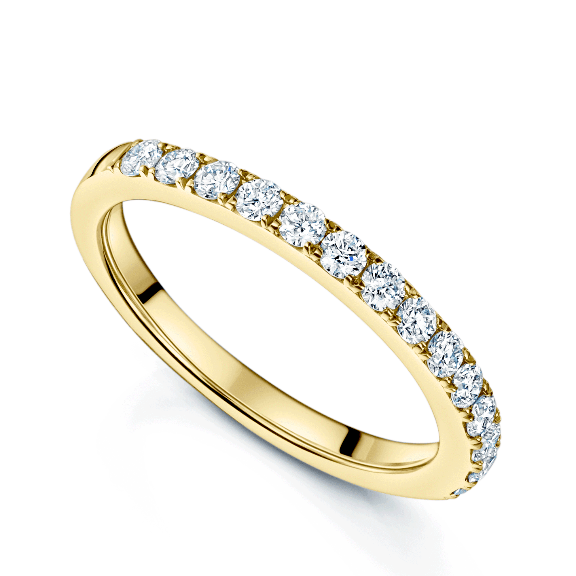 18ct Yellow Gold Round Brilliant Cut Diamond Half Eternity Ring