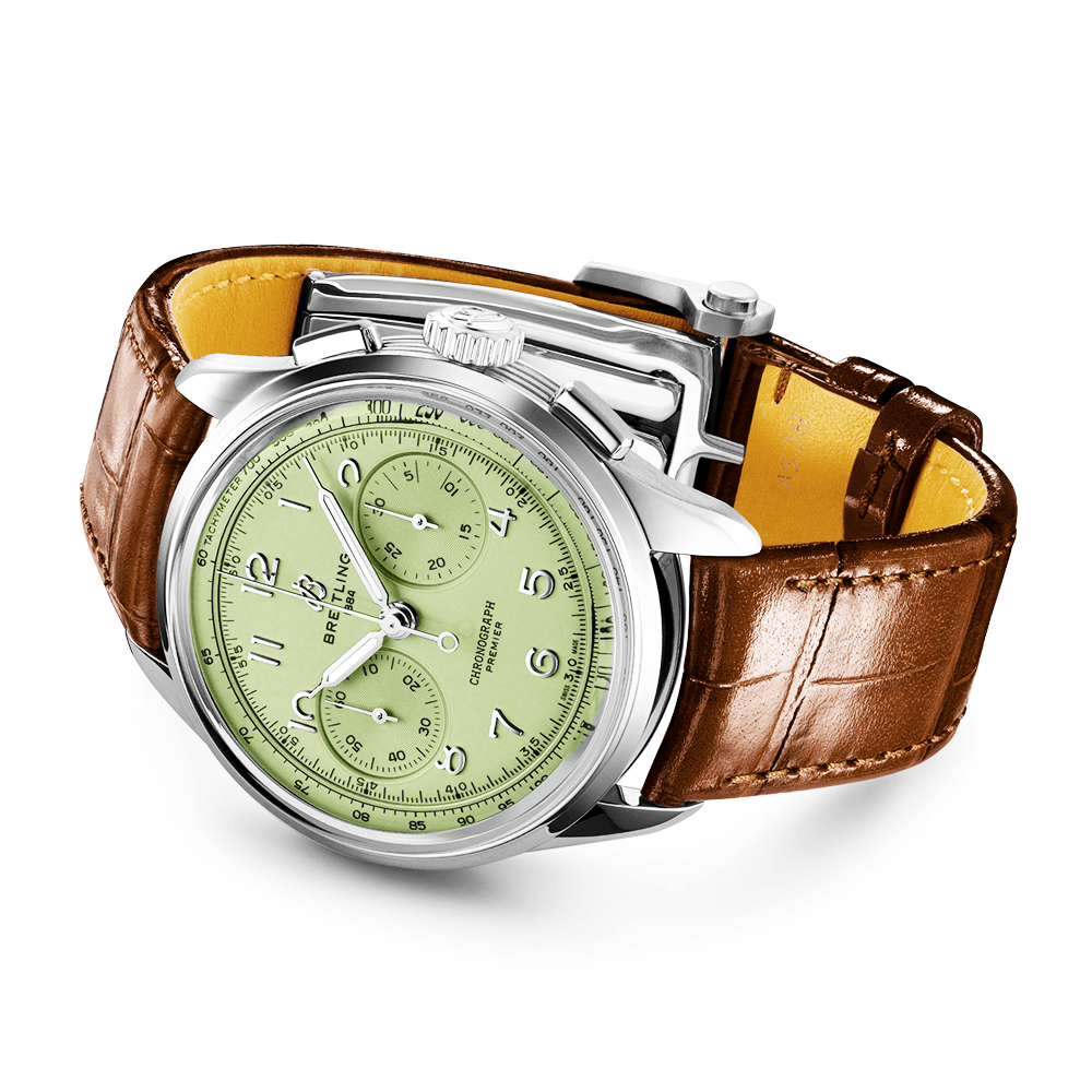 Premier B09 42mm Pistachio Green Dial Men's Automatic Chronograph Watch