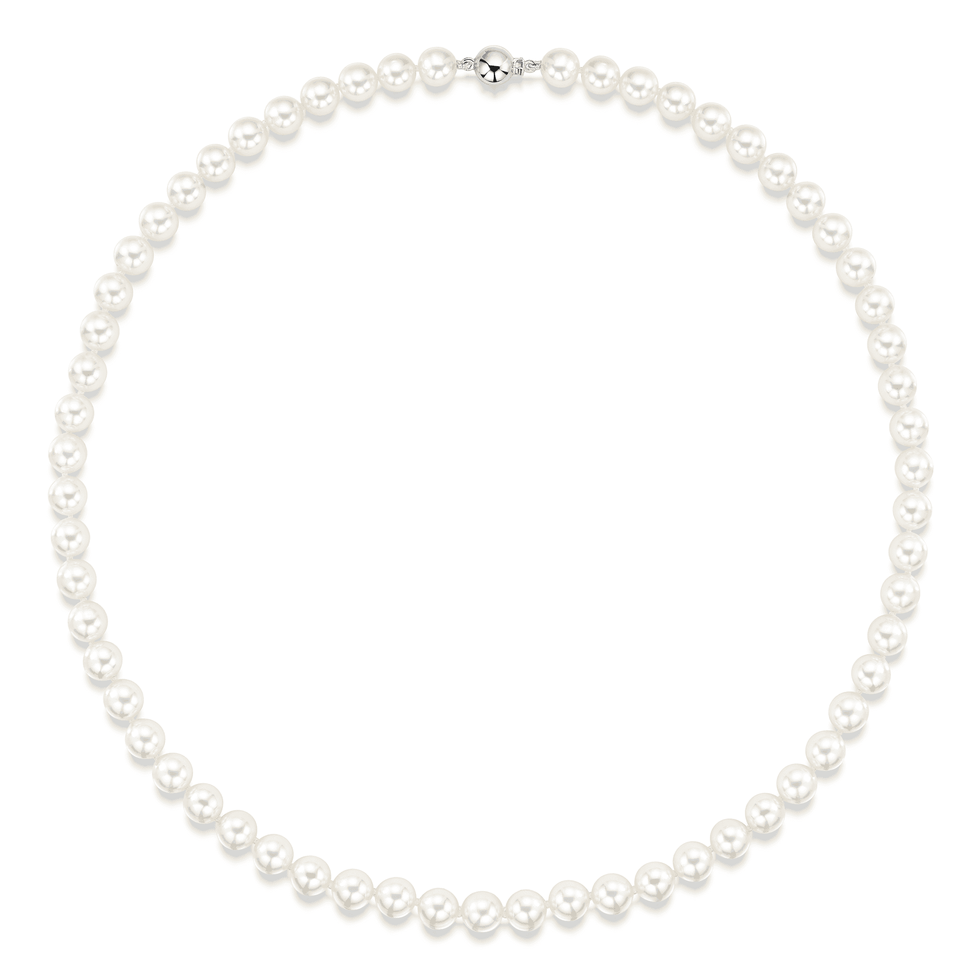 Akoya 6.5-7mm Pearl Necklet with 18ct White Gold Ball Clasp
