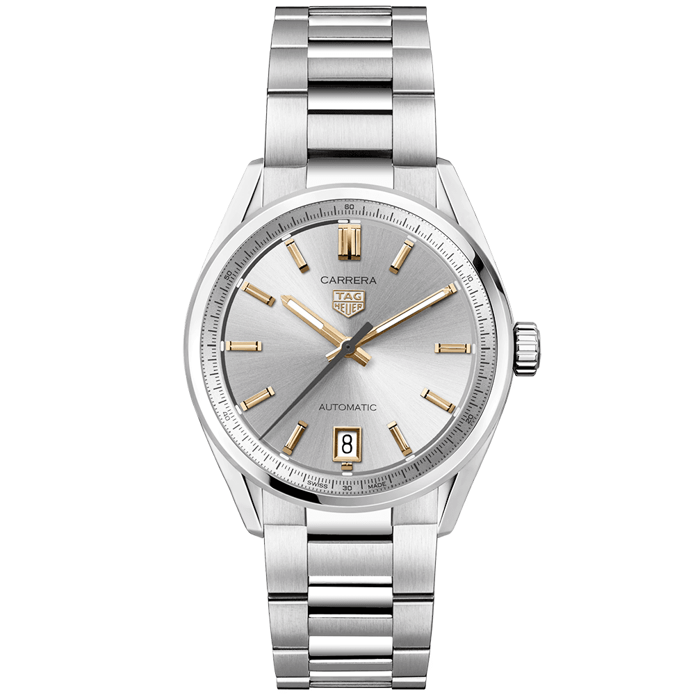 Carrera Date 36mm Silver/Gold Dial Ladies Automatic Bracelet Watch