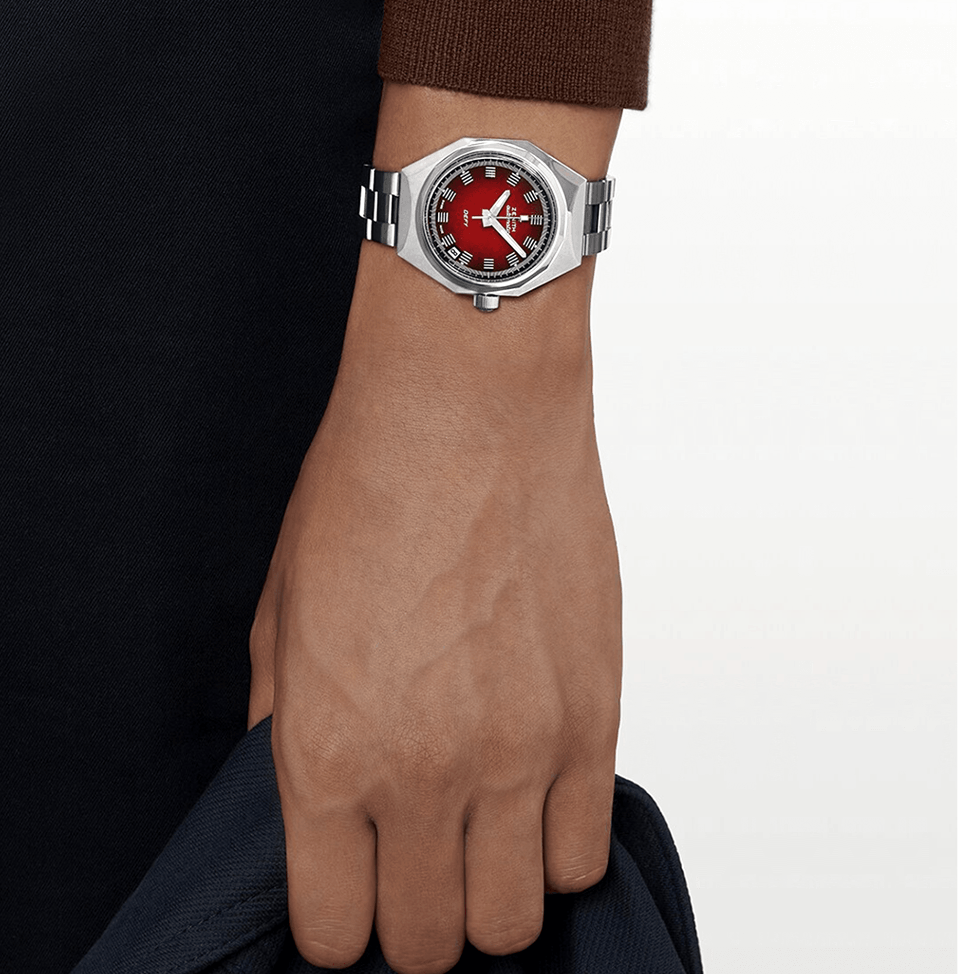 DEFY Revival A3691 37mm Ruby Red Dial Automatic Bracelet Watch