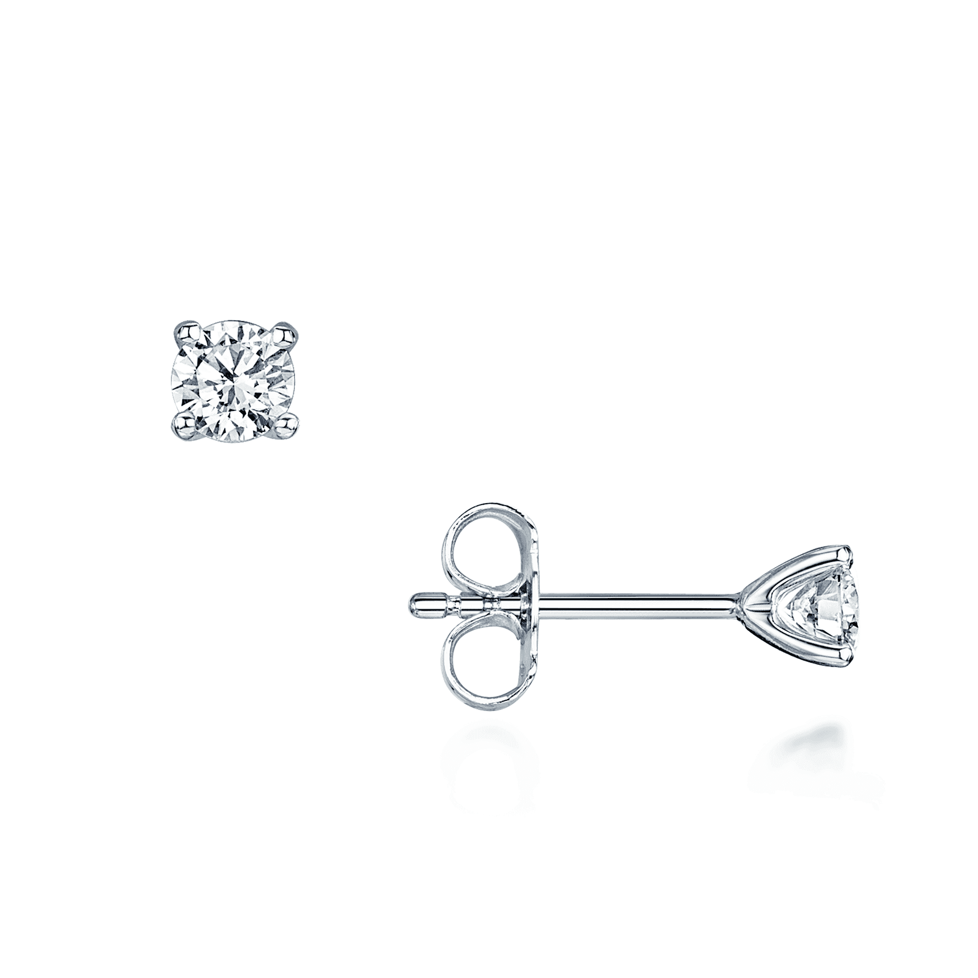 18ct White Gold Round Brilliant Cut Diamond Studs With Interchangeable Outer Diamond Set Halo