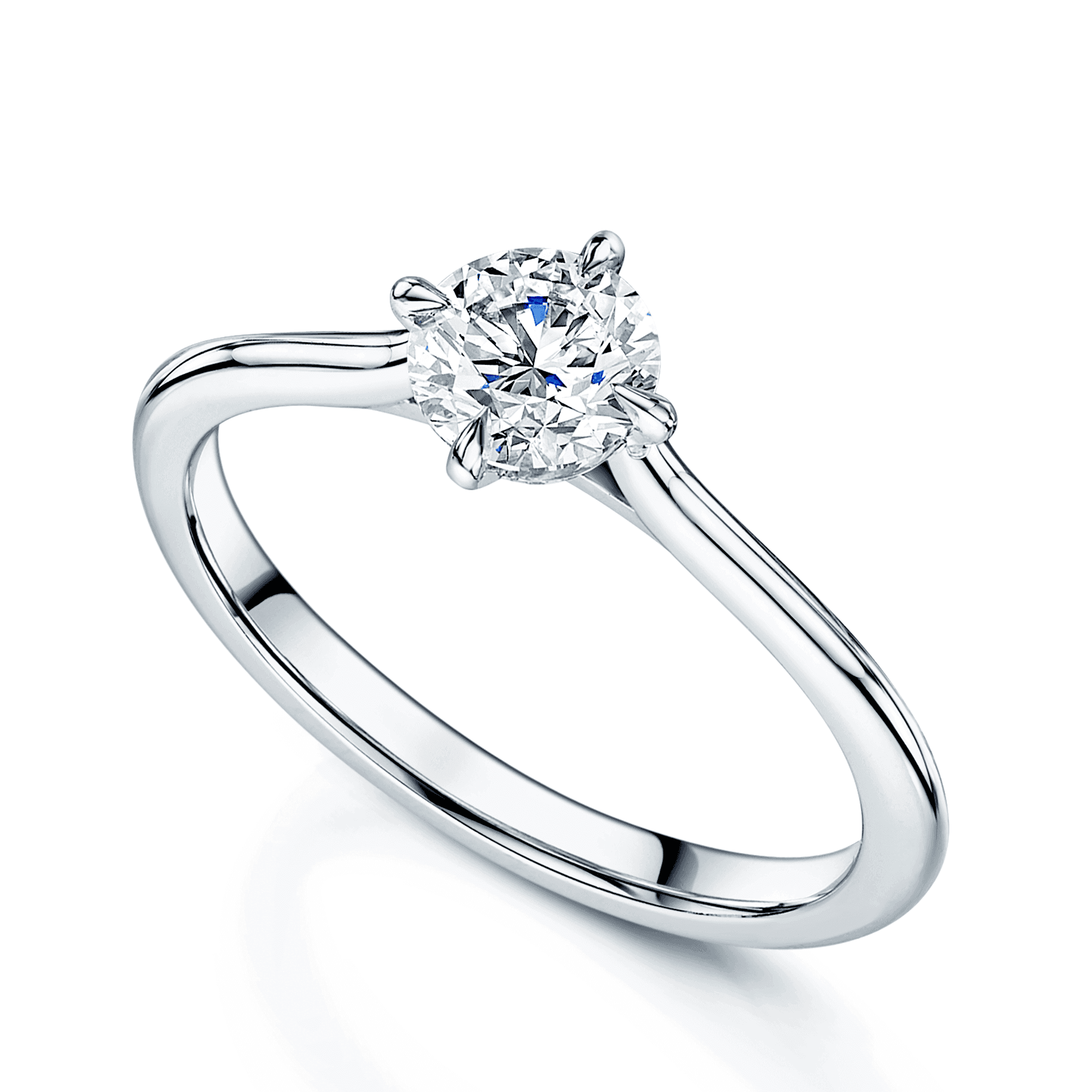 Platinum GIA Certificated 0.60ct Round Brilliant Cut Diamond Engagement Ring