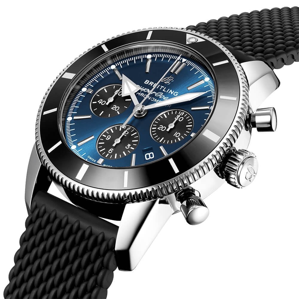 Superocean Heritage B01 Blue/Black Dial Men's Chronograph Strap Watch