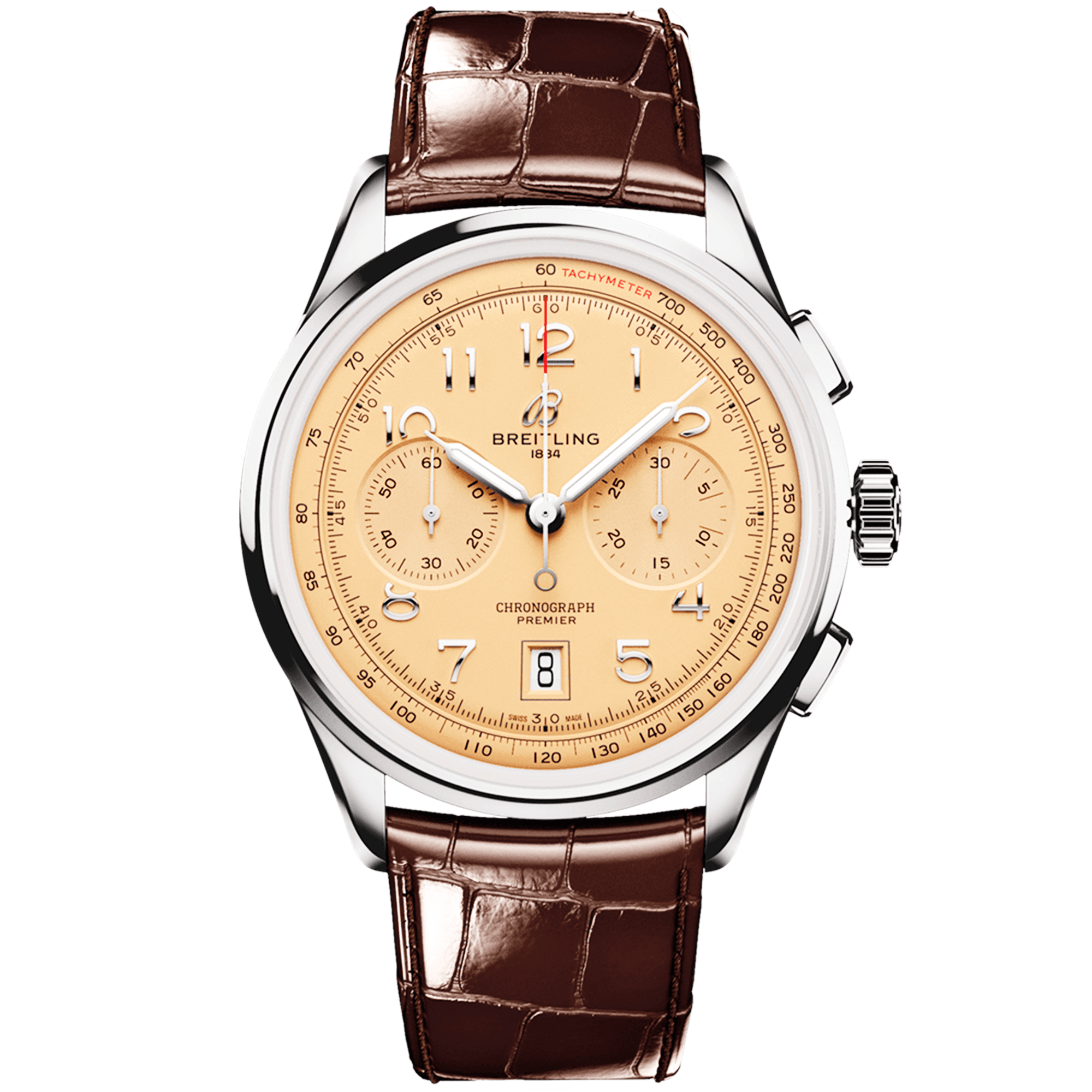 Premier B01 42mm Copper Dial Men's Automatic Chronograph Strap Watch