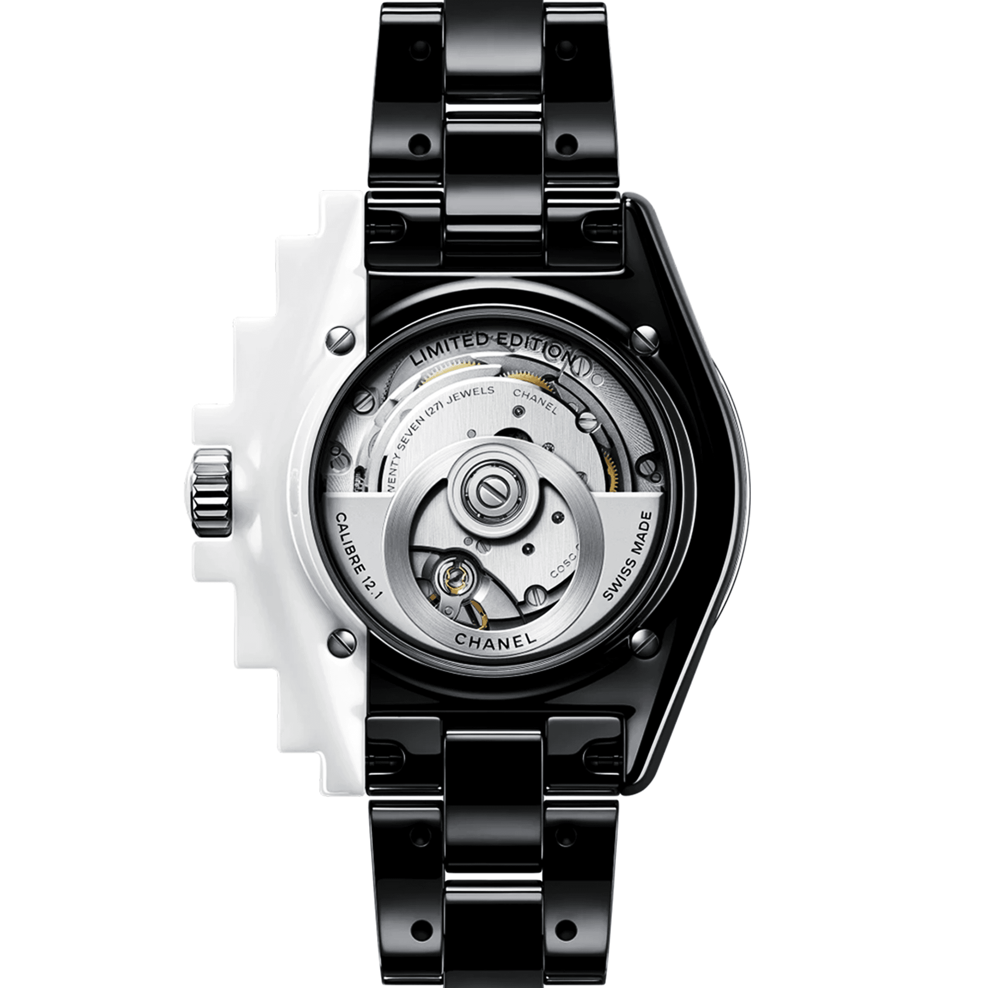 J12 CYBERNETIC 38mm White & Black Ceramic Automatic Bracelet Watch