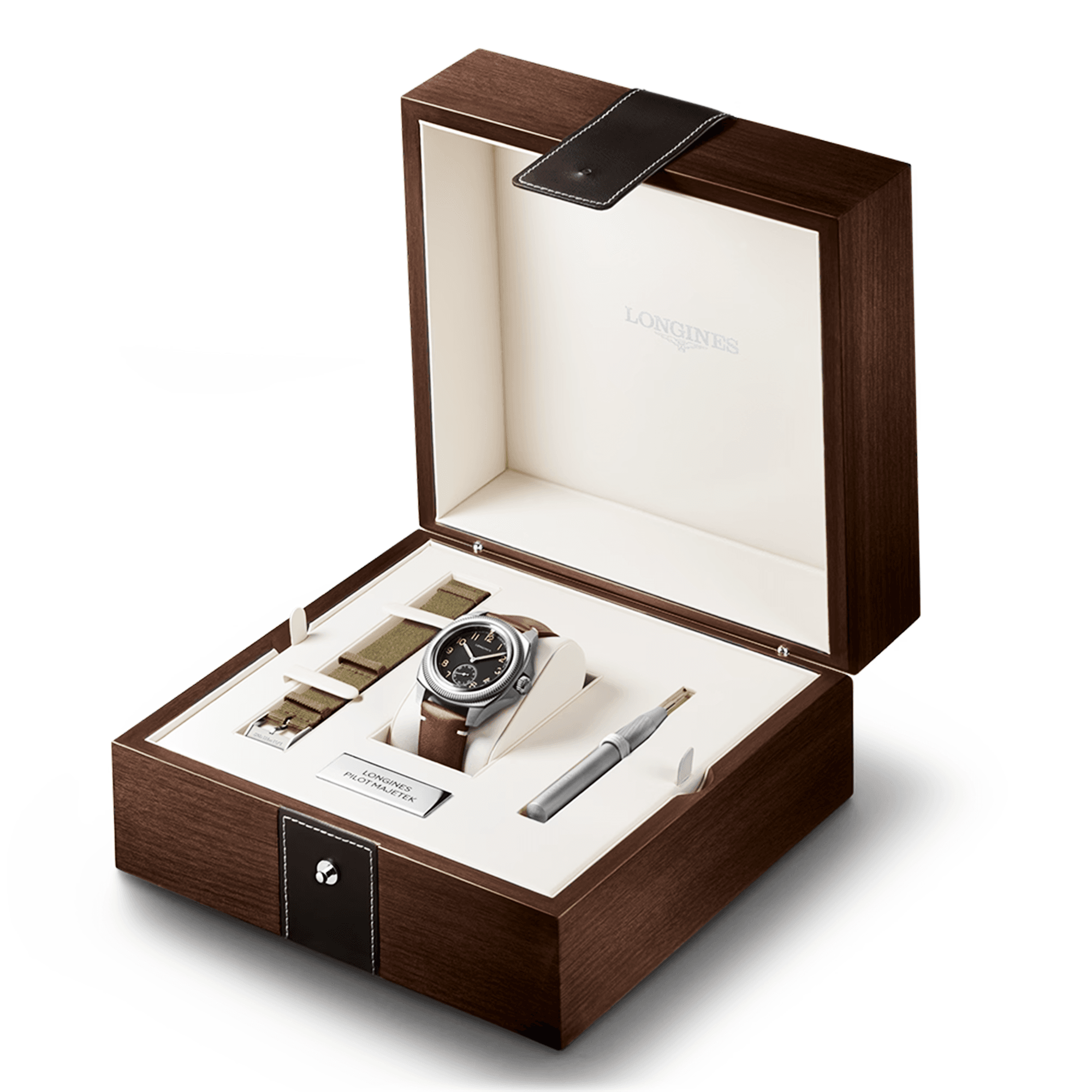 Pilot Majetek Box Edition 43mm Black Dial Men's Automatic Strap Watch
