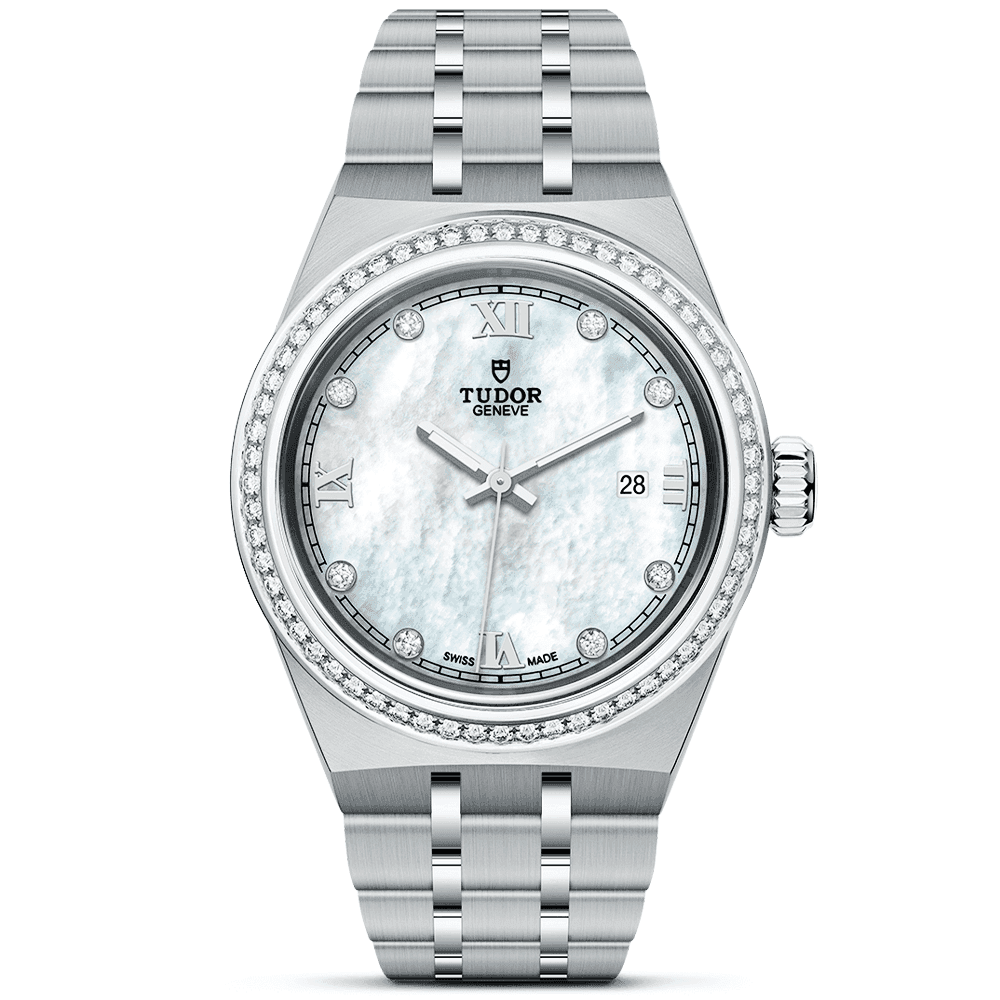 Royal 28mm Steel Automatic Diamond Bezel Ladies Bracelet Watch